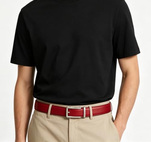 Image of Men's Belt, Ratchet Dress Casual Belt with Adjustable Automatic Buckle Trim to Fit