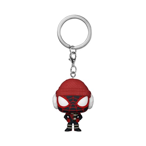 Funko Pop! Keychain: Miles Morales - Winter Miles - Spider-Man - Miles Morales Game - Minifigura de Vinilo Coleccionable Llavero Original - Relleno de Calcetines - Idea de Regalo- Mercancia Oficial