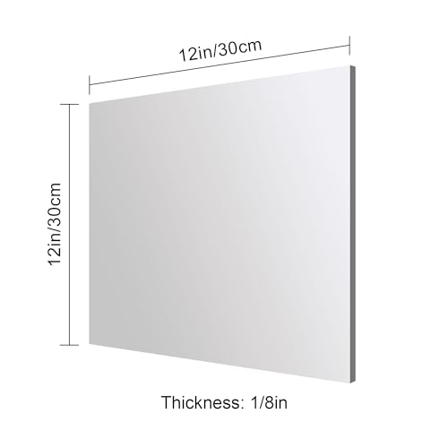 Image of Silver Mirror Acrylic Sheets - 2 Pack, 12x12 Inches, 1 /8 Inch Thick, Reflective Mirror Acrylic Ideal for Laser Cutting, DIY Crafts, and Home Decorations (30x30cm)