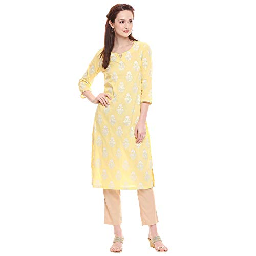 Image of BIBA Women Cotton Straight Printed Kurta