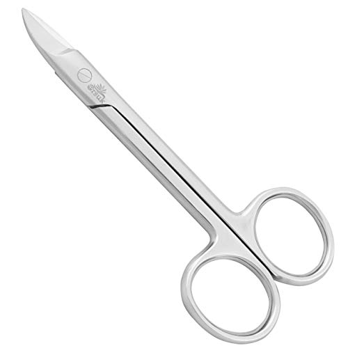 ARSUK Tijera uñas curva pedicura 9.0 cm, Alicates de Cortaúñas especial para las uñas gruesas de los pies Acero Inoxidable (Uña tijeras Estilo 3)