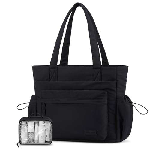 Image of LOVEVOOK Tote Bag for Women, 15.6 inch Laptop Work Bag with Cup Holder