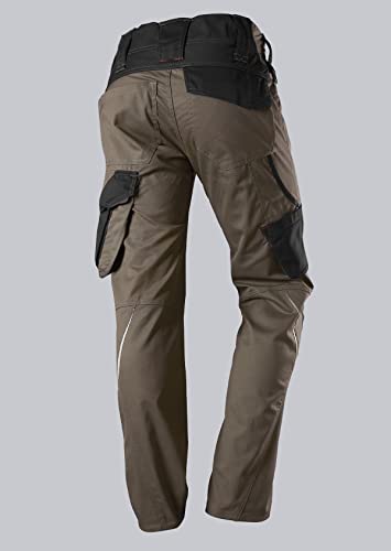 Foto von BP 1998-570-5032 Arbeitshose mit Kniepolstertaschen - Schlanke Silhouette - Elastischer Rückengurt - 65% Polyester, 35% Cotton - Kurze Passform - Größe: 56l - Farbe: walnuss/schwarz