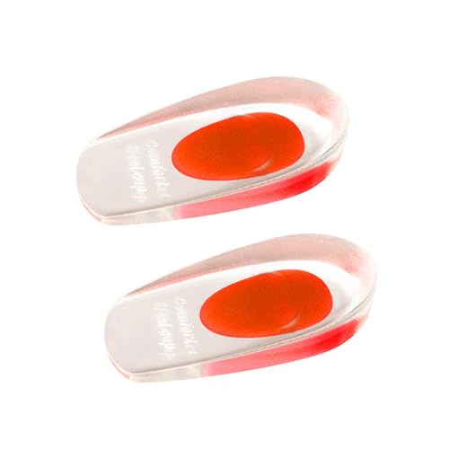 1 Pares Taloneras de Gel para Hombre y Mujer, Almohadillas de Gel Para Talones (Rojo)