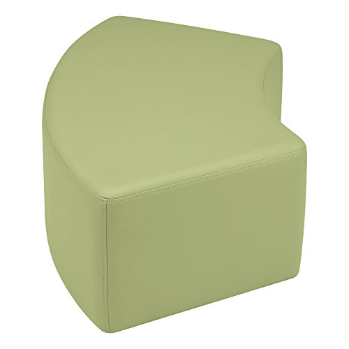 Image of Sprogs 12 inch H Structured S-Curve Stool -Flexible Modular Collaborative Soft Seating for Office, Home, Lounge and School Classrooms with Durable Frame & Set of 6 inch Legs Add-on -Fern Green