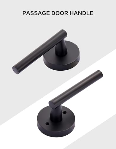 Image of Lethato Matte Black Passage Door Handles, Closet Door Handles Black,Matte Black Dummy Closet Handle, Black Door Handle Passage for Closet /Hallway(2 Packs)