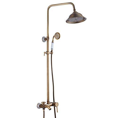 Systeme de douche retro en cuivre complet pour salle de bain