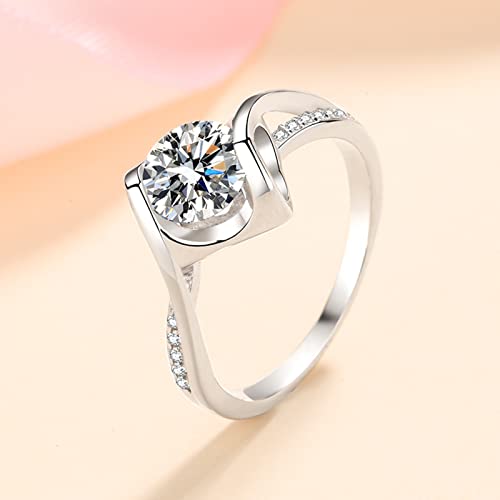 Bague cœur orné de moissanite 1ct le cadeau idéal en argent 925