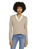 Verschluss: Knopfleiste TOM TAILOR mine to five Damen 1024667 Basic Cardigan, 13523-Cargo Beige Melange, XS