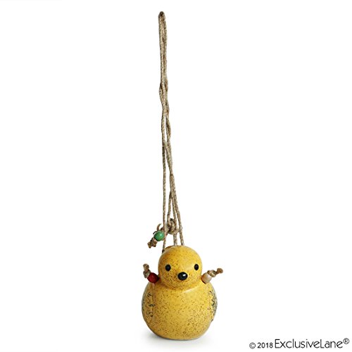 Image of ExclusiveLane Ceramic Balcony Decorative Hanging Cum Garden Decor Hanging Planter (Yellow) (El-021-015), 1 Piece