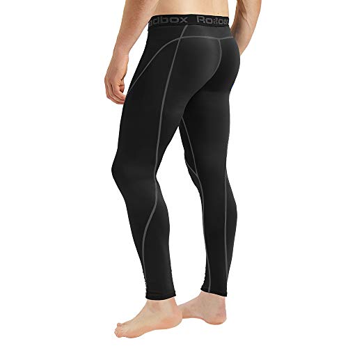 Roadbox Compression Pants for Men Running Tights Base Layer Leggings - Thumbnail 5