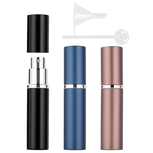 Image of Travel Perfume Bottle Refillable Mini, Atomizer Sprayer for Cologne Men, Travel Size Perfume Refill Bottle Portable (A - 6ml (Dark Blue+Coffee+Black))