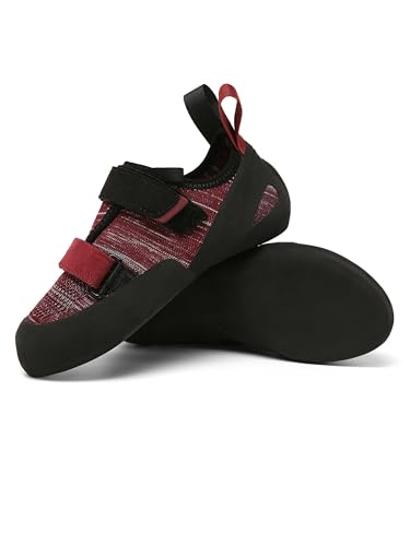 Rock Climbing Shoes | Professional Climbing Shoes for Men Durable Bouldering Shoes with Precise Fit for Indoor & Outdoor Use Red42