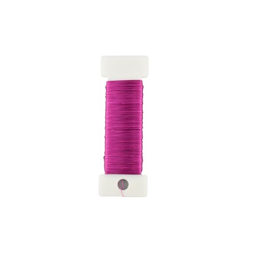 HAHIYO 26Gauge Rose Red Metal Floral Wire - 1 Roll, 38 Yards (115 Feet) - Flexible Paddle Wire for Craft, Christmas Wreath, Flower Arrangement, Bouquet Wrapping, Wedding, DIY