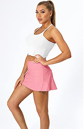 Image of icyzone Athletic Tennis Skirts for Women with Pockets Shorts, Workout Running Golf Skorts