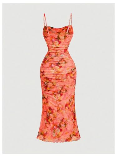 Image of GORGLITTER Women's Floral Spring Summer Wedding Guest Dress Bridal Shower Cocktail Tea Party Beach Midi Sun Dress 2026