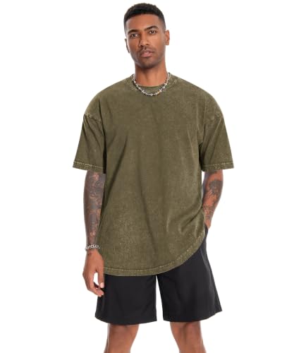Image of Oversized Tshirts for Men Short Sleeve Vintage Washed Basic Loose Tees 2026
