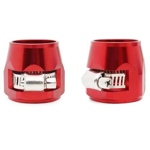 Abrazadera AN10 de acabado para manguera de aluminio rojo clip antifugas de coche 2 uds