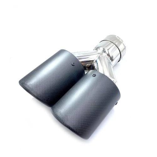Punta de escape de coche para instalación universal doble silenciador mate ID 80 OD 101 3