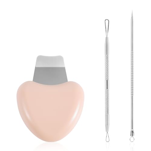 Skin Scrubber Face Spatula, Blackhead Remover Scraper Pimple Scraper Shovel Pore Cleaner Blackhead Eliminator Tools Acne Whitehead Comedones Extractor Included for Women Men