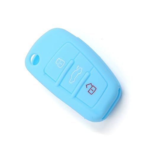 Coque de clé Audi en silicone bleu pour éviter les rayures de boîtier