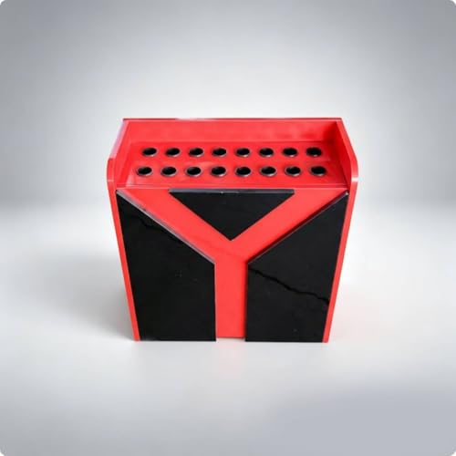 Porte-queues de billard compact 16 trous et meuble vertical de rangement à base rouge - 6