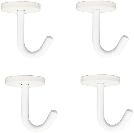 FYTRONDY White Edition Stainless Steel Screws Mount Ceiling Hooks, Coat Hanger (2 INCH, 4 Pack)