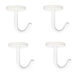 FYTRONDY White Edition Stainless Steel Screws Mount Ceiling Hooks, Coat Hanger (2 INCH, 4 Pack)