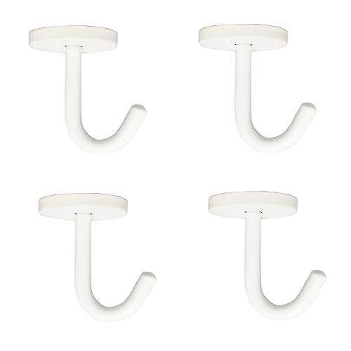 Fytrondy White Edition Stainless Steel Screws Mount Ceiling Hooks, Coat Hanger (2 Inch, 4 Pack) #TOP3
