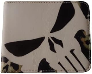Punisher Wallet, Marvel's The Punisher Leather Wallet, 3D Genuine Leather Wallet, Hand Carved, Leather Carving, Biker Wallet, Carving Wallet