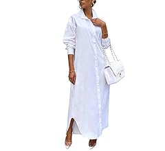 Women Button Down Tshirt Dress Vintage