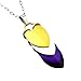 Non-binary pendant necklace, chainmail scales pendant; yellow, white, purple, black