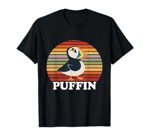 Frailecillo Retro Vintage Puffin Amante De Las Aves Seabird Lover Camiseta