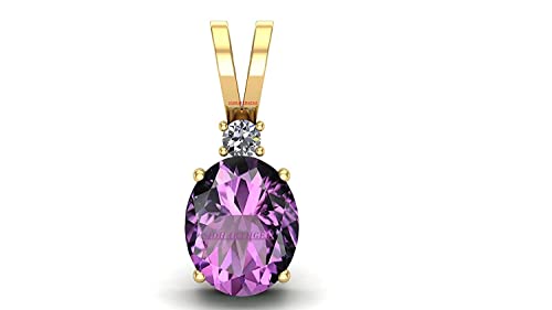 Pendentif améthyste véritable 2 carats médaillon plaqué or ajustable Katela