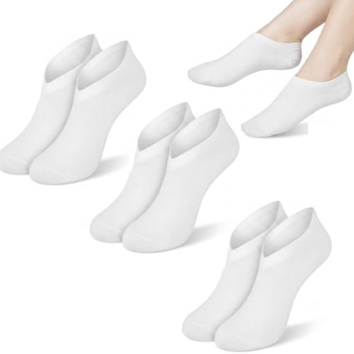 Uskerb 3 Pairs Breathable Moisturising Socks for Overnight Hydration - Soft Cotton Reusable Foot Care Socks for Dry Cracked Feet Relief