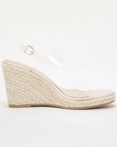 Image of VETASTE Womens Espadrille Wedge Sandals Heels Open Toe Platform High Heeled Ankle Strap Buckle Dress Wedges Shoes