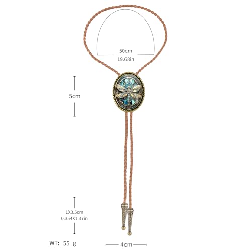 Image of Jeilwiy Bolo Tie for Men Western Cowboy Gothic Bolo Tie Necklace Halloween | Glow in Dark Bolo Tie for Men Women, 3D Halloween Bolo Tie, Gothic Western Ties, String Ties for Men Rodeo Leather Necktie