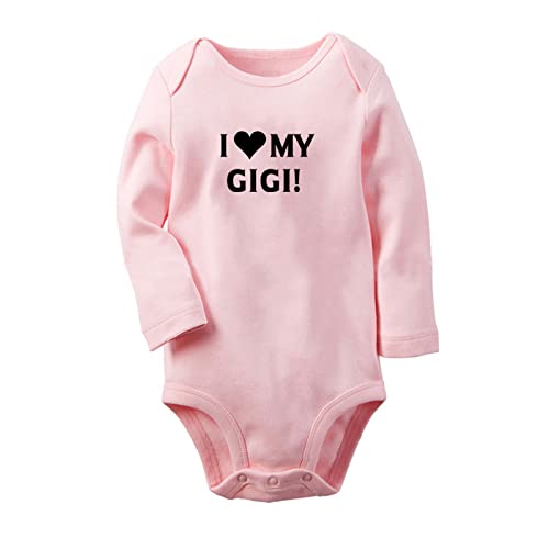 iDzn I Love My Gigi Novelty Rompers Newborn Baby Bodysuits Infant Jumpsuits Outfits Long Sleeves Clothes