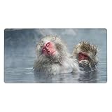 ゴリラ チンパンジー 温泉 猿 マウスパッド 大型 ゲーミング デスクマット 特大 おおきい キーボードパッド ゴム底 エレコム 光学式 マウス対応 滑り止め 耐久性 防水 サイバーカフェ オフィス最適 適度な表面摩擦 40cm X 75cm