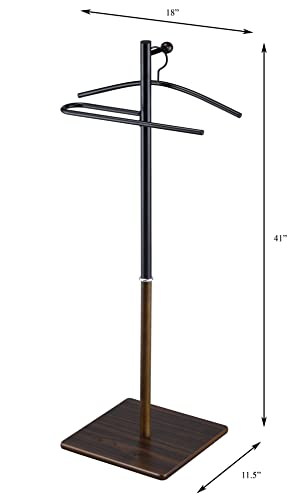 Proman Products VL17242 Kumo Freestanding Metal Valet Stand Organizer with Removable Hanger, Trouser Bar, White, 11.5\" W x 11.5\" D x 41\" H - Thumbnail 5