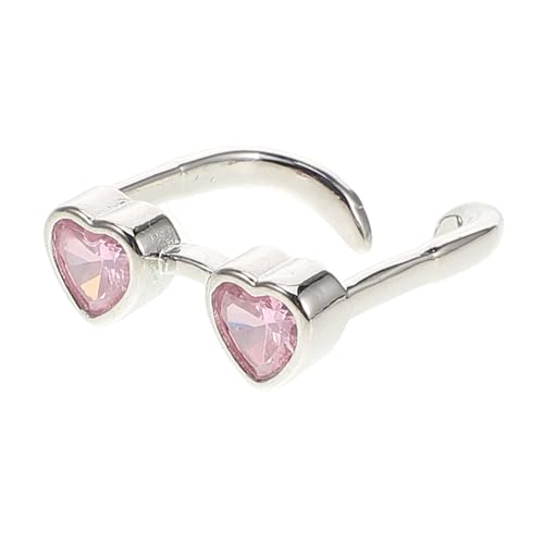 KESYOO Eyeglasses Heart Adjustable Open Ring Cute Design Fashion Rings for Couples Finger Glasses Ring Jewelry for Women and Lovers