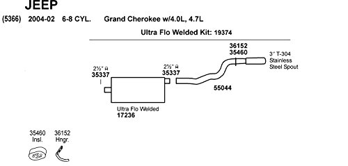 Dynomax Ultra Flo 17236 Exhaust Muffler for Jeep Grand Cherokee