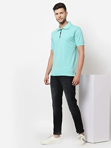 Image of UZARUS Men's Solid Cotton Regular Fit Polo T-Shirt