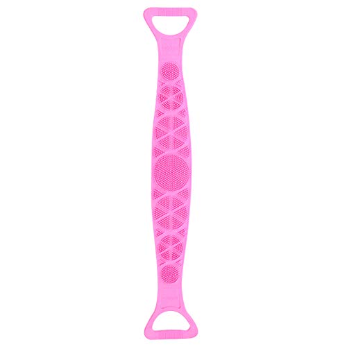 Lookthenbuy Brosse à cheveux en silicone pour bain de bébé avec longue éponge en silicone facile à nettoyer, bonne mousse, respectueux de l'environnement, durable rose bonbon