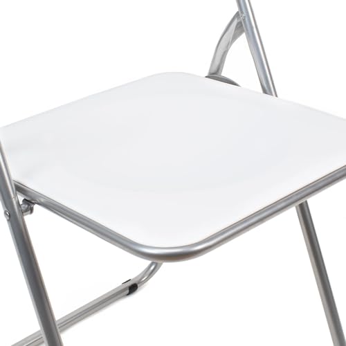 Miniatura 7 de The Secret Home Sillas Plegables De Metal Y Pp Alto. 80 Cm X Ancho. 42 Cm Asiento Auxiliar Para El Hogar - Fácil Limpieza - Ideal Para Interior Exterior - Color Negro 4, Blanco, 42x80x45 Cm