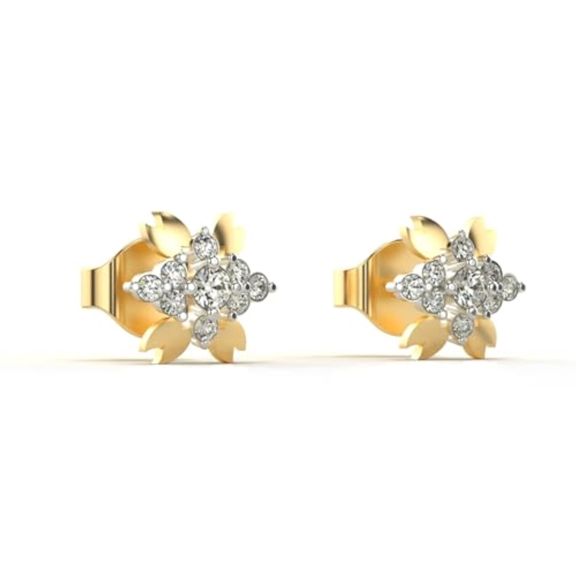 Women's Sterling Silver & Certified Lab Grown Diamond 0.19cts Earrings, Stylish Gift