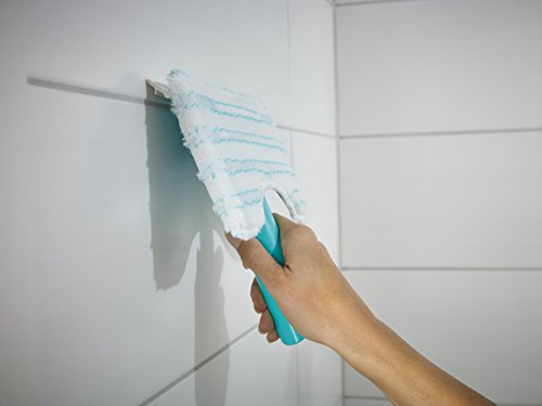 Leifheit Bath Cleaner Micro Duo Fibres, Bath Tile Cleaner and Bath Squeegee, Shower Cabin Cleaner, 20 cm Wiping Width