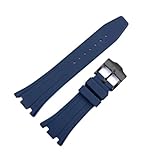 Correa de reloj resistente al agua de caucho fluorado de 26mm apta for Casio G-SHOCK GA2100 GAB2100(Blue-black)