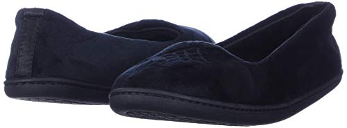 Dearfoams Women's Rebecca Lightweight Cozy Memory Foam Closed Back Slipper With Wide Widths, Black Velour, 9-10 #TOP6