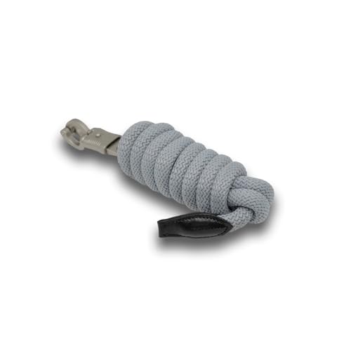 SUNRIDE Ramal para Caballo con mosquetón antipánico – 2 m – Cuerda de Amarre equitación (Gris)